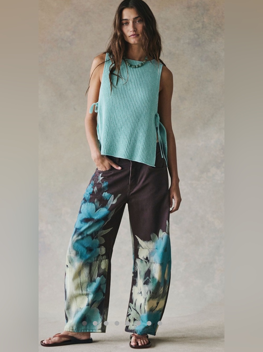 NWT We The Free Good Luck Printed Barrel Jeans Sz 31